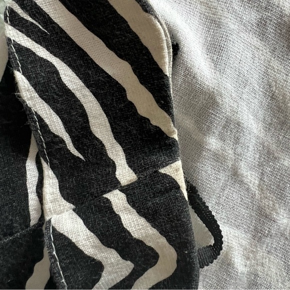 EUC VTG 90s L zebra stripe strapless dresss cotton/lycra side slits - Picture 2 of 16